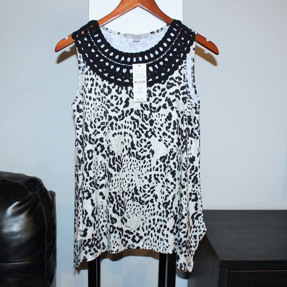 Valerie Stevens Cheetah Print Tank Top Small NWT